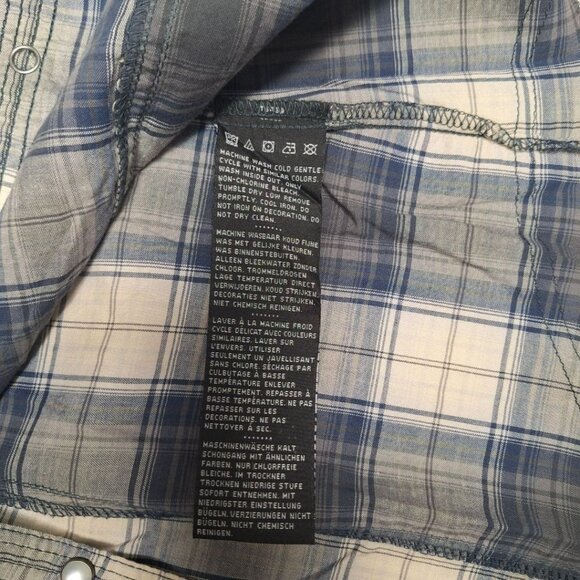 Harley Davidson Plaid Snap Up Down Fringe Embroidered Mens Small Motorcycle Club - Picture 9 of 11